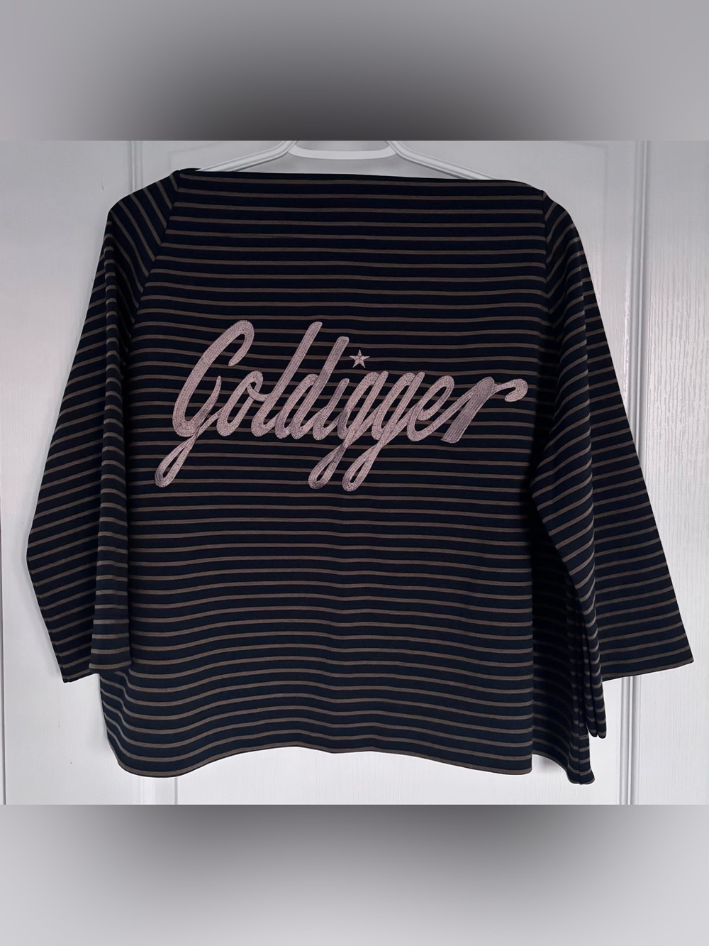 Vintage | Striped 'Golddigger' Graphic Women's Top